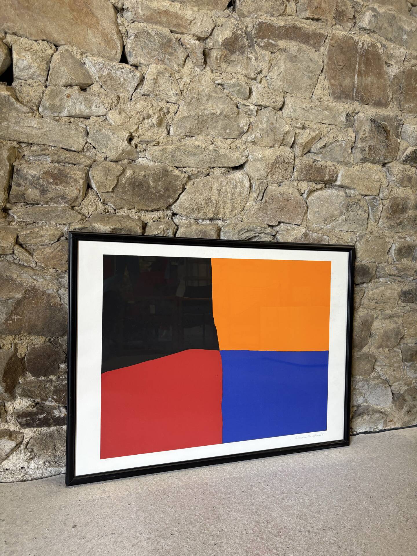 Sérigraphie « Trèfle à quatre feuilles » par E. Mether-Borgström, 1985