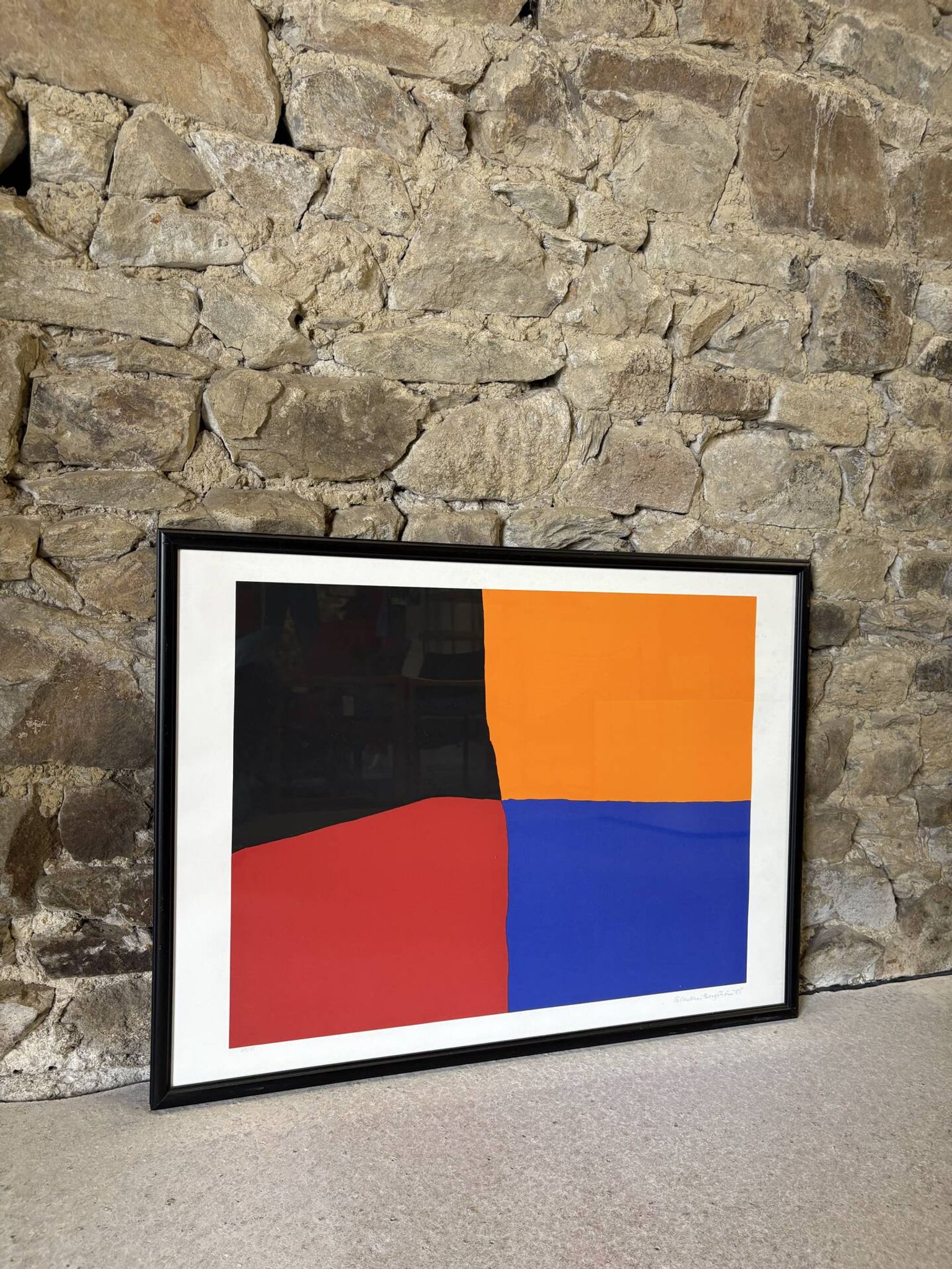 Silkscreen "Four-Leaf Clover" by E. Mether-Borgström, 1985