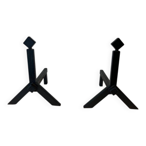 Paire de Chenets modernistes