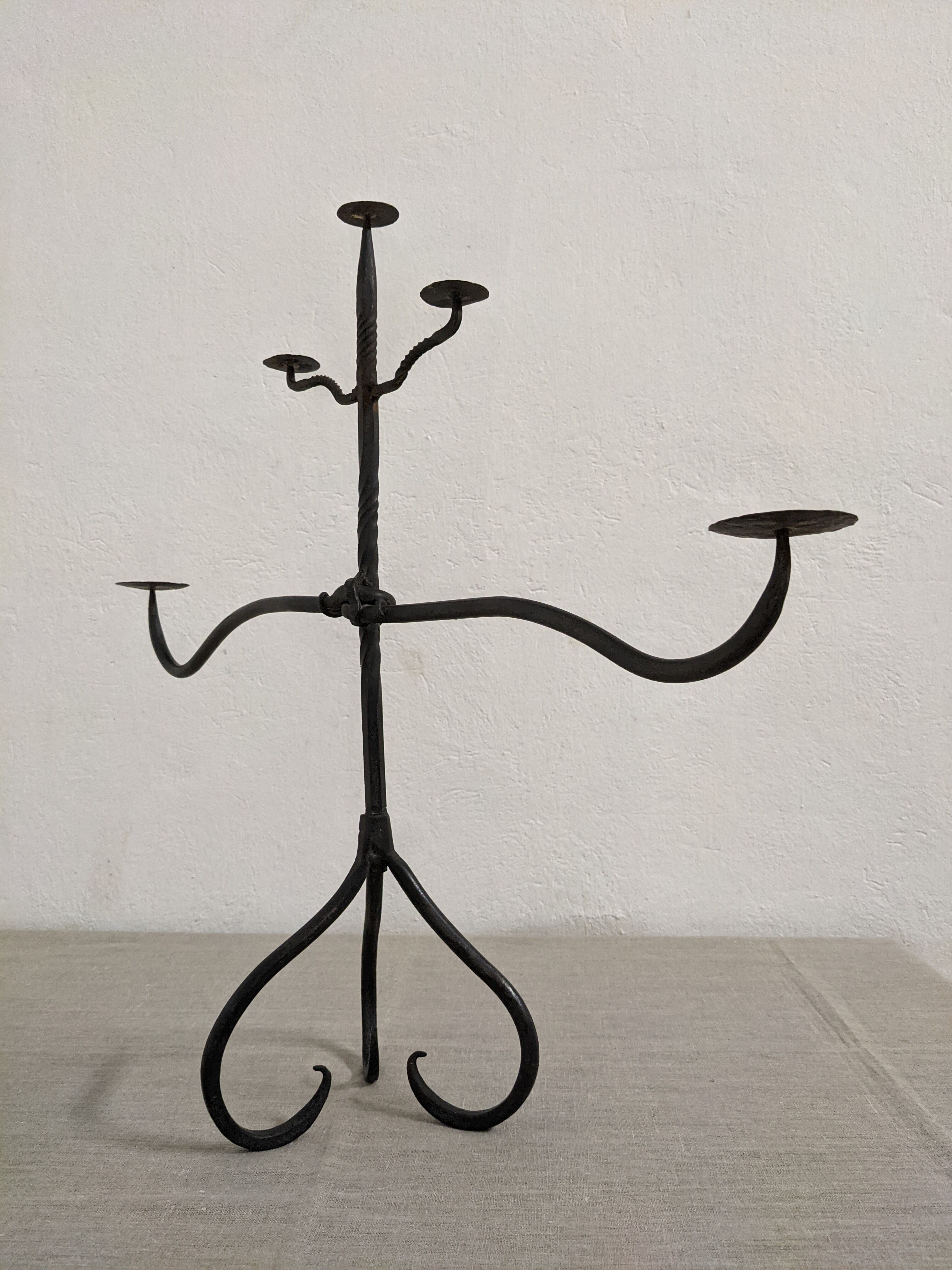 Wrought iron candlestick XIXth