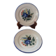Set of 2 old painted terracotta plates enamelled