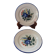 Set of 2 old painted terracotta plates enamelled