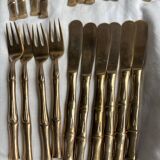 Ensemble de 35 couverts en laiton modèle Bambou vintage