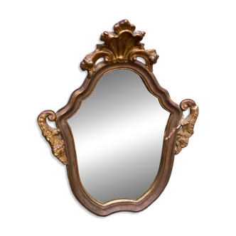 Baroque gold leaf mirror in the Louis XV style from the 19th century.