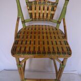 Braided wicker bar stool