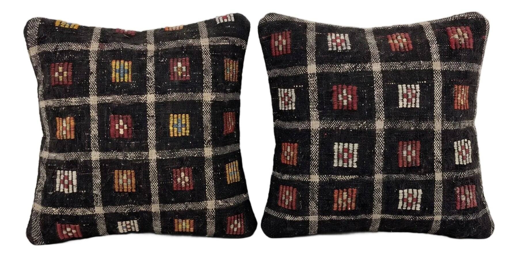 Set of 2 vintage kilim cushion covers 48x48 cm