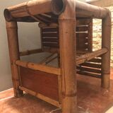 beau ancien tabouret bambou asiatique