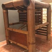 beautiful old asian bamboo stool