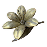 Cendriers individuels en forme de fleur, en laiton massif, années 60/7