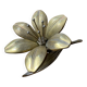 Individual flower-shaped ashtrays, solid brass, 1960s/70s
