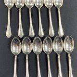 Série complète 12 cuillères à moka de style Louis XV métal argenté Hermès
