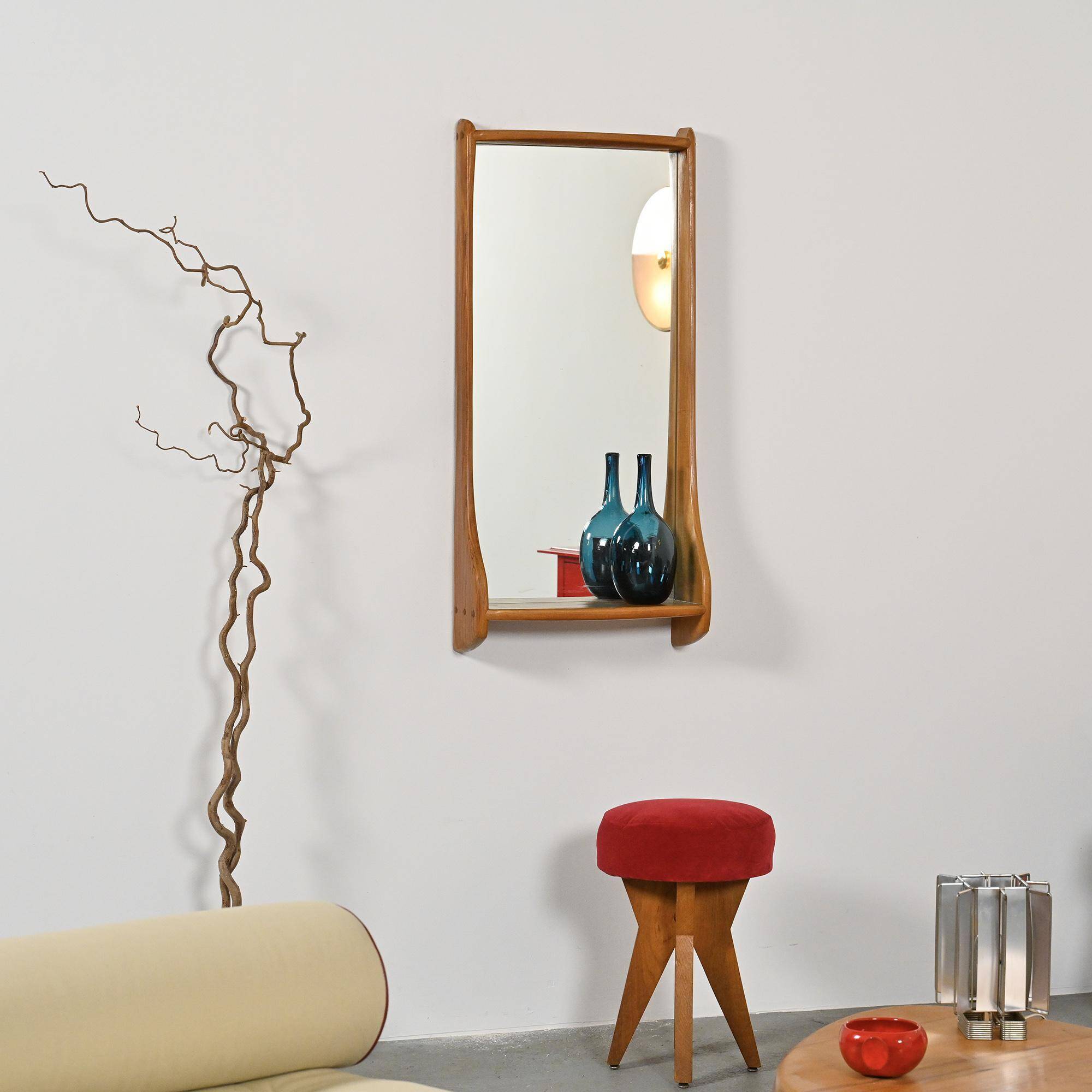 Miroir mural en bois à la gouge, Franz Xaver Sproll, circa 1960