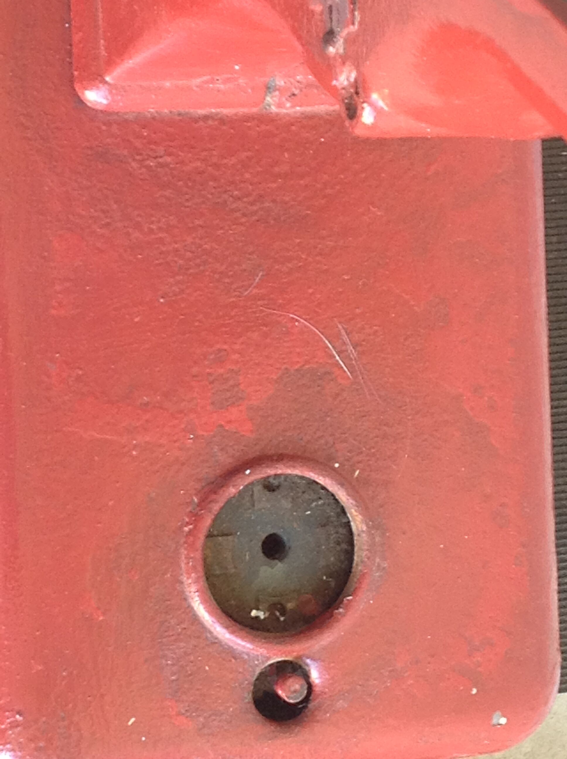 Vintage red Testut grocer's balance