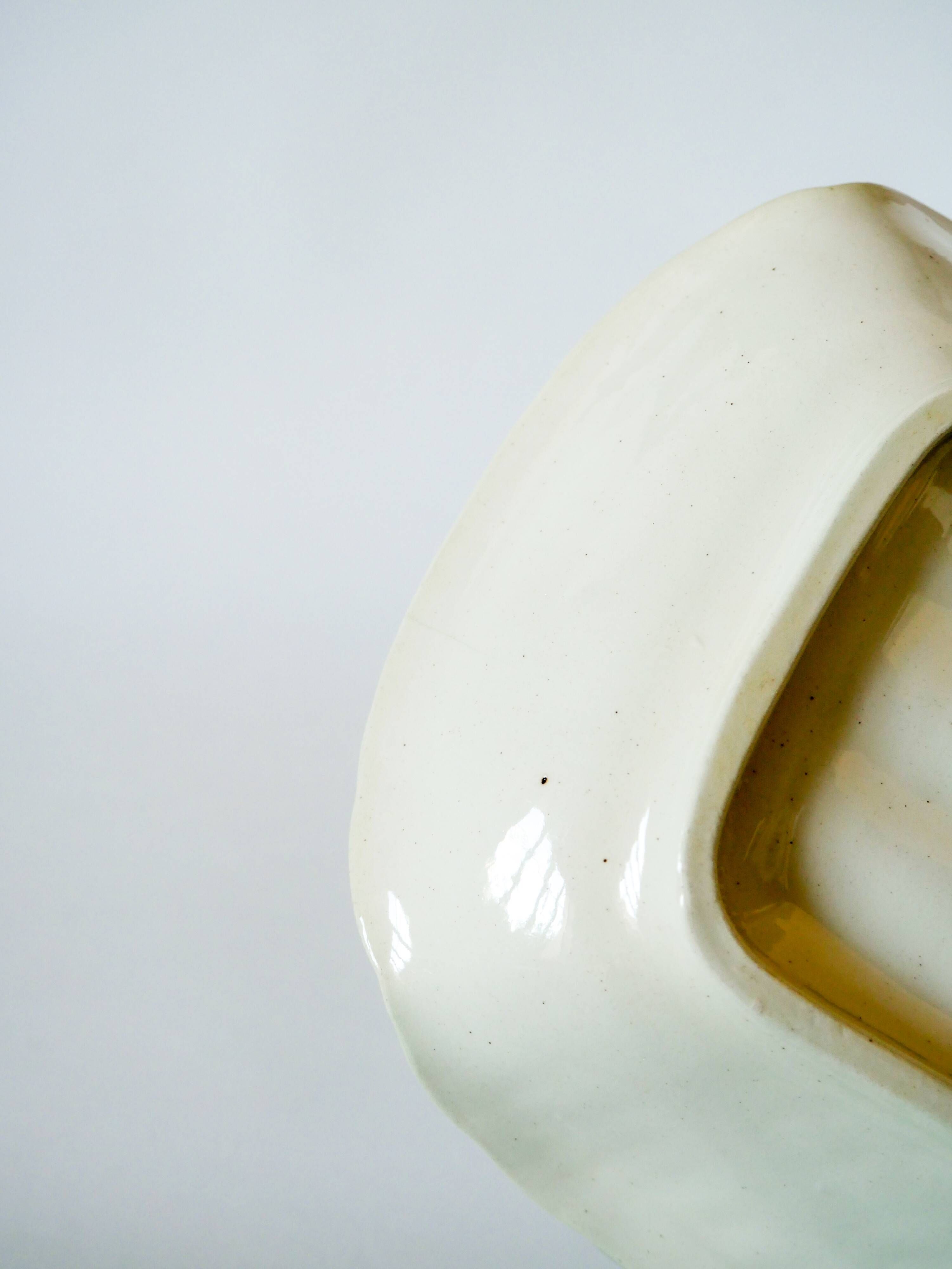 Large asparagus dish in Salins slip, early 20th century