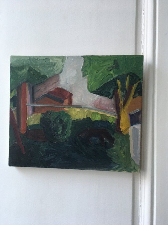 Oil on canvas abstract landscape