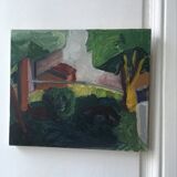 Oil on canvas abstract landscape