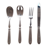 Couverts de service en métal argenté et argenté fourré modèle coquille