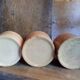 Three XXeme jam jars in glazed earth