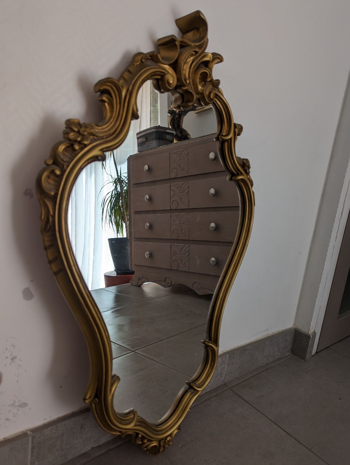 Louis XV style wooden mirror