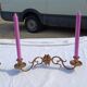 Pair of Bronze Candlesticks with 2 Arms of Lights