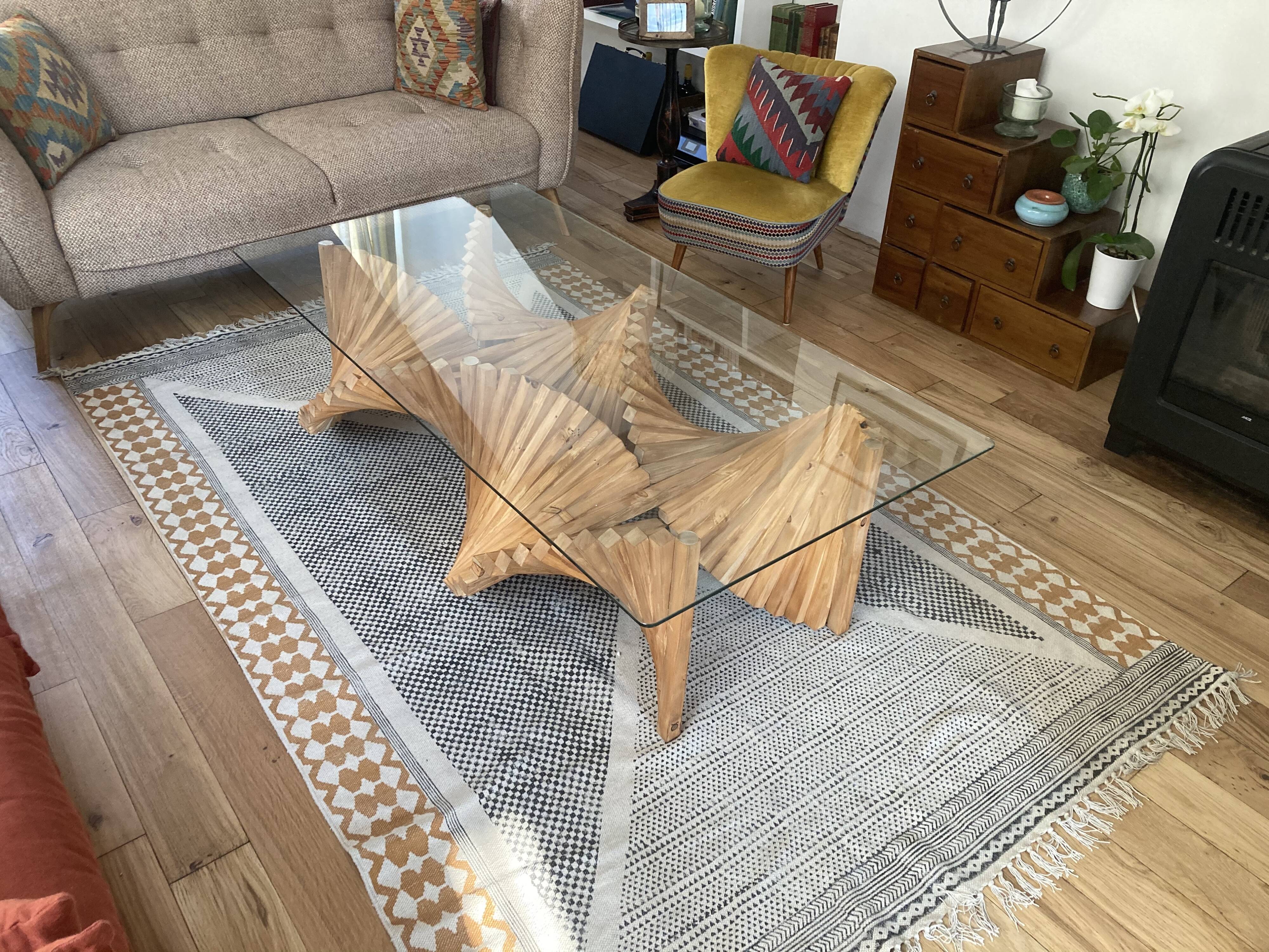Coffee table in solid wood 160 x 80cm