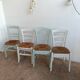 Suite de 4 chaises en bois et paille