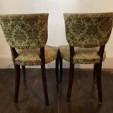 Pair of 60s bridge style velvet chairs