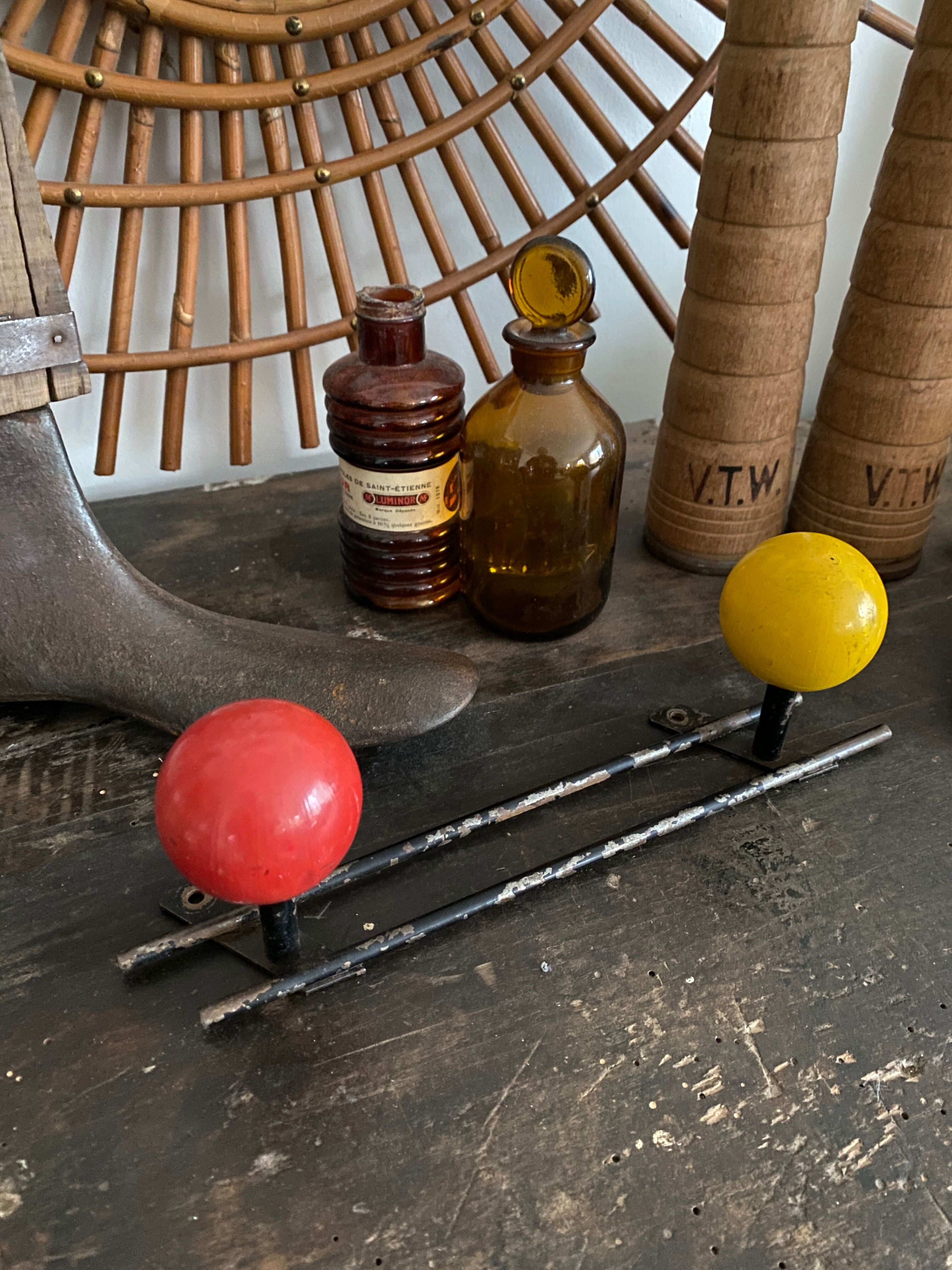 Vintage ball coat rack