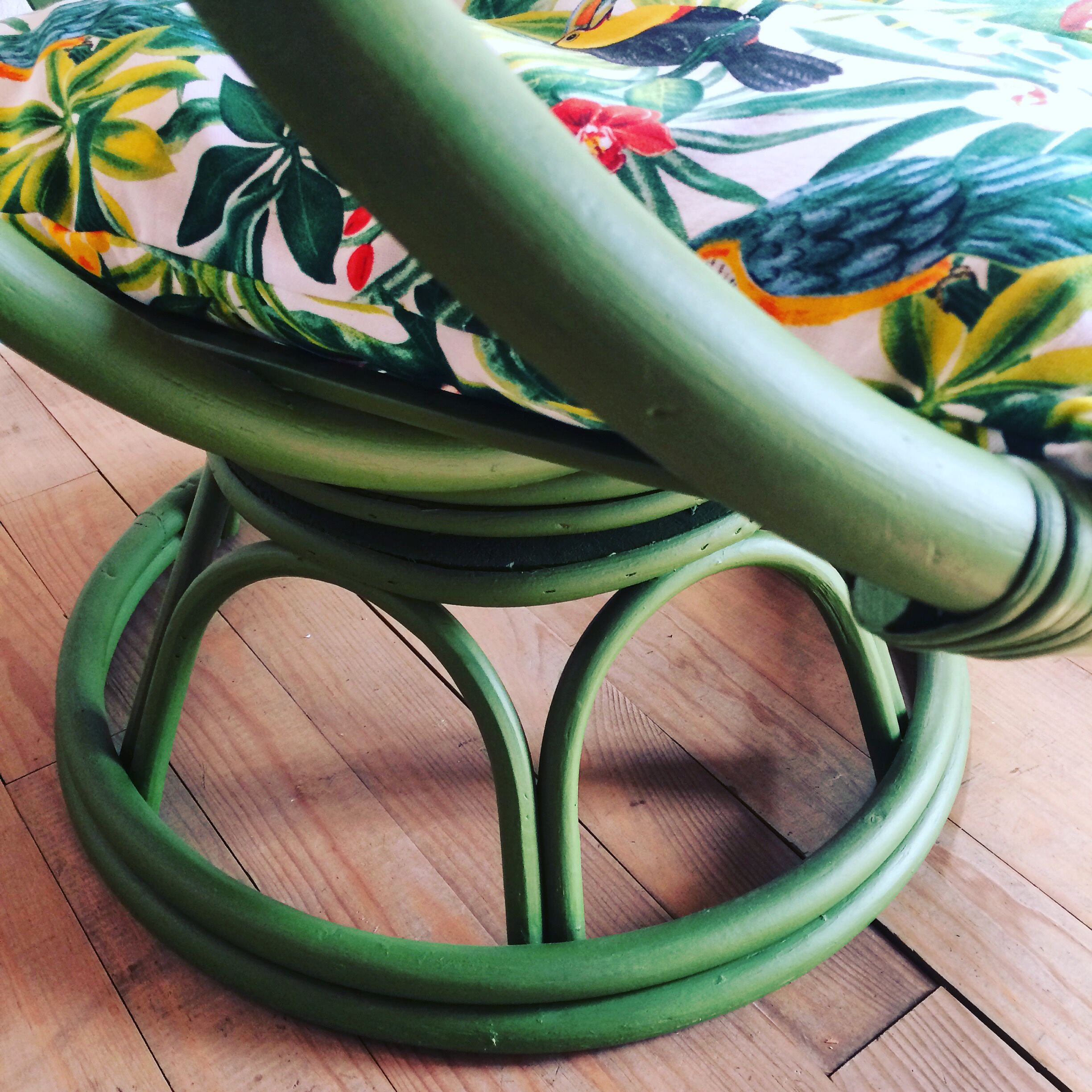 Vintage rattan swivel chair