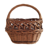 Rigid wicker basket with handle