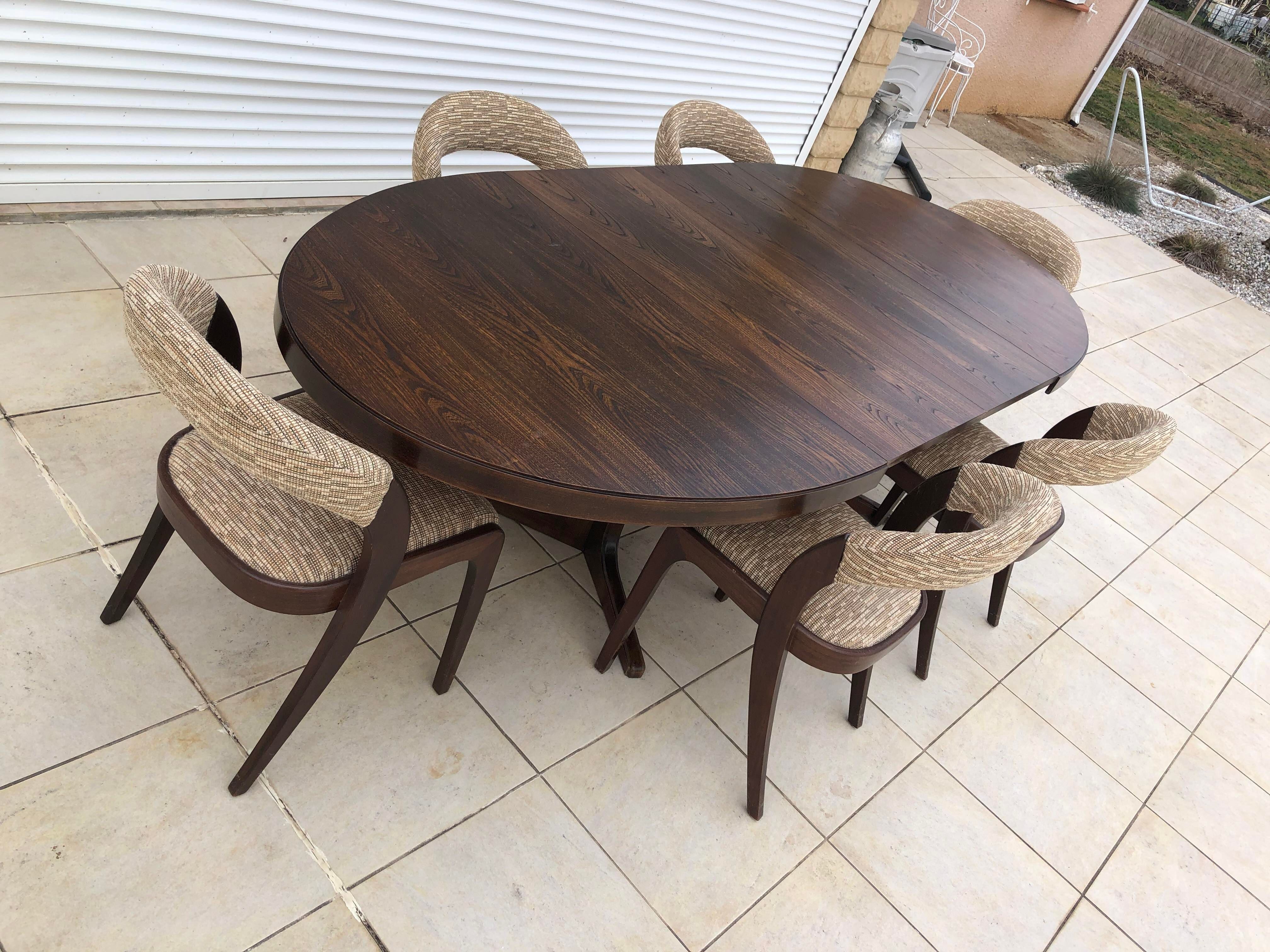 Baumann dining table and 6 Gondola chairs