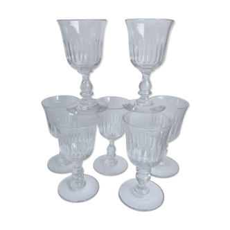 Set of 7 crystal glasses twentieth century 1900