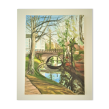 "The Little Bridge," oil on canvas by P. Berton