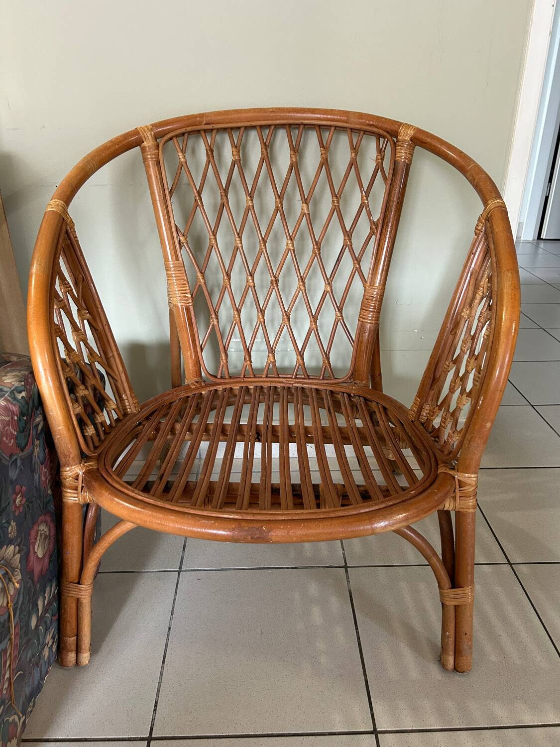 Vintage rattan armchair