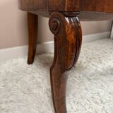 Office armchair 19th Restoration style wood and leather