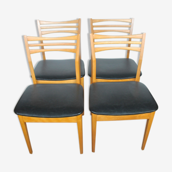 Lot de 4 chaises scandinaves vintage 70's