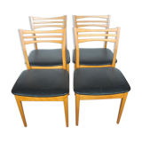 Set of 4 Scandinavian vintage chairs 70's