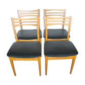 Lot de 4 chaises scandinaves vintage 70's