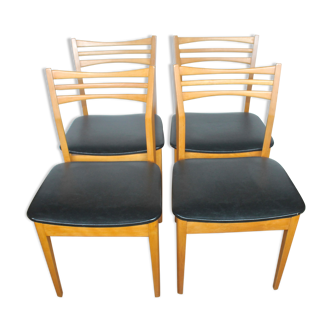 Lot de 4 chaises scandinaves vintage 70's