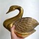 Cache-pot cygne XXL en laiton
