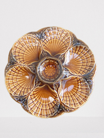 Sarreguemines barbotine shellfish plates