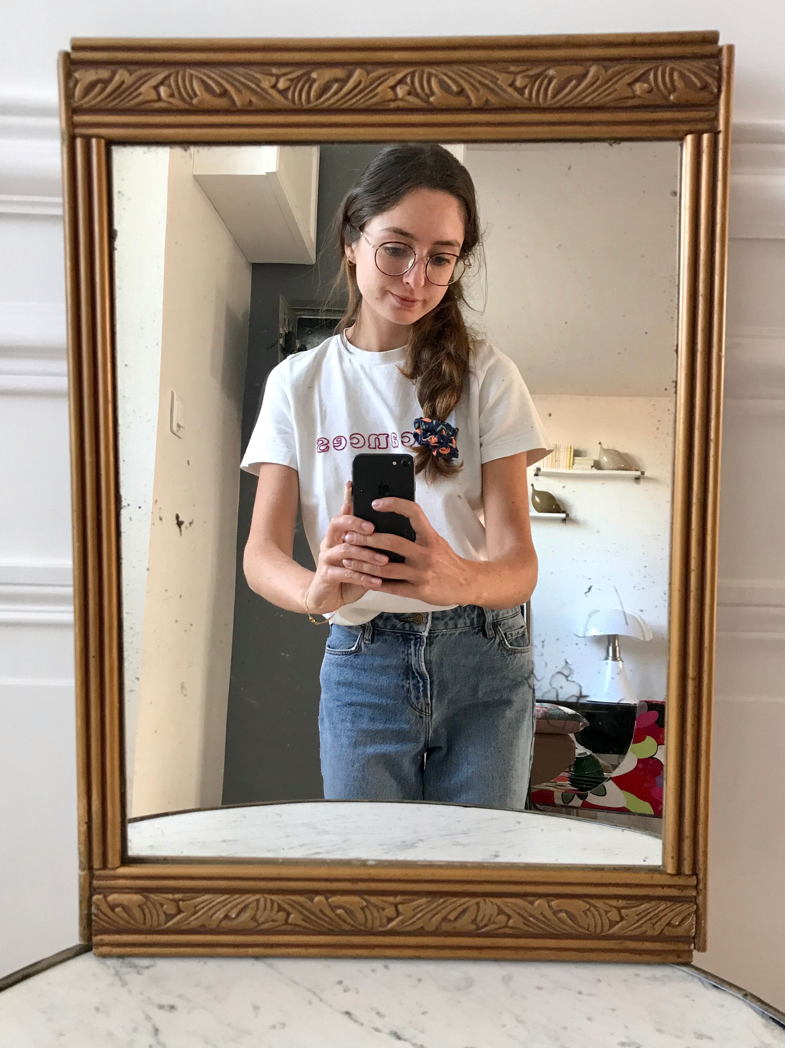 art deco mirror top gilded 30s