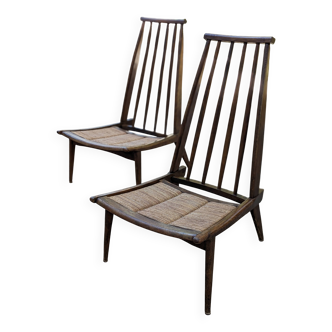 Paire de chaises lounge scandinave
