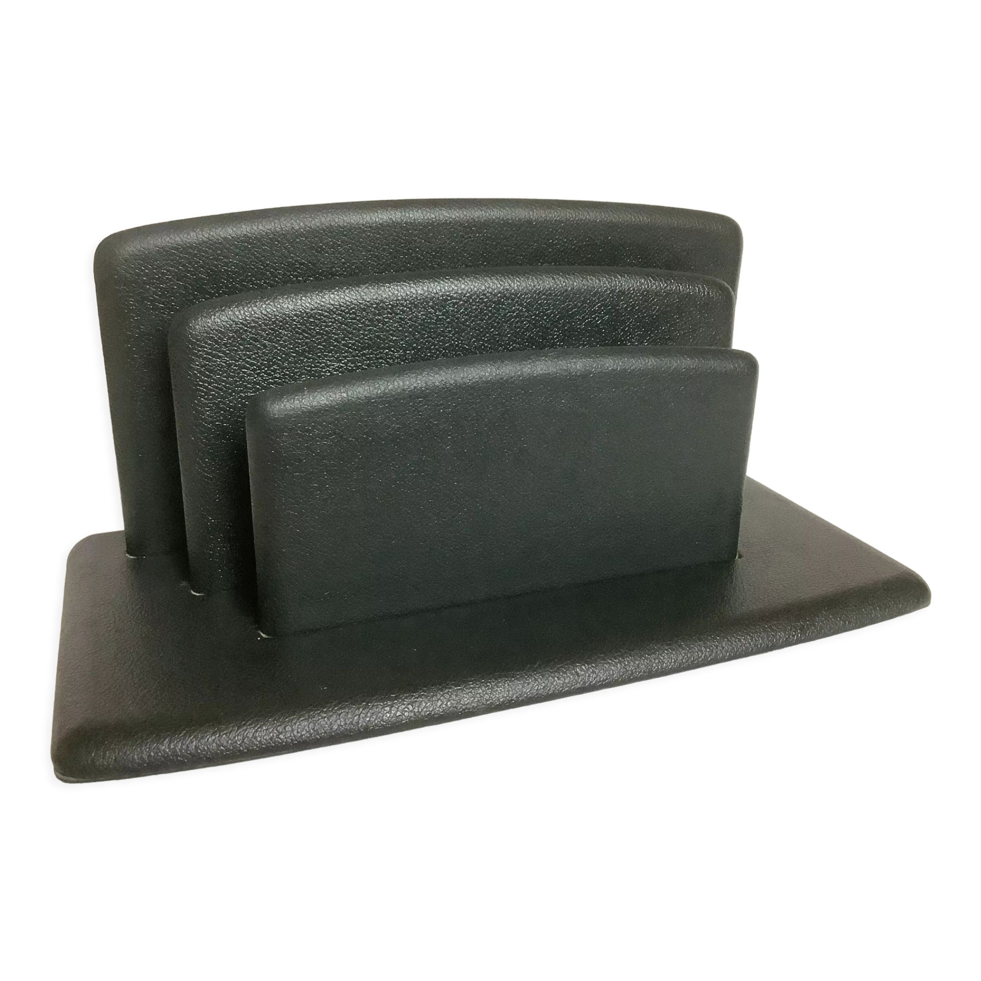 Mail rack letter holder green leather