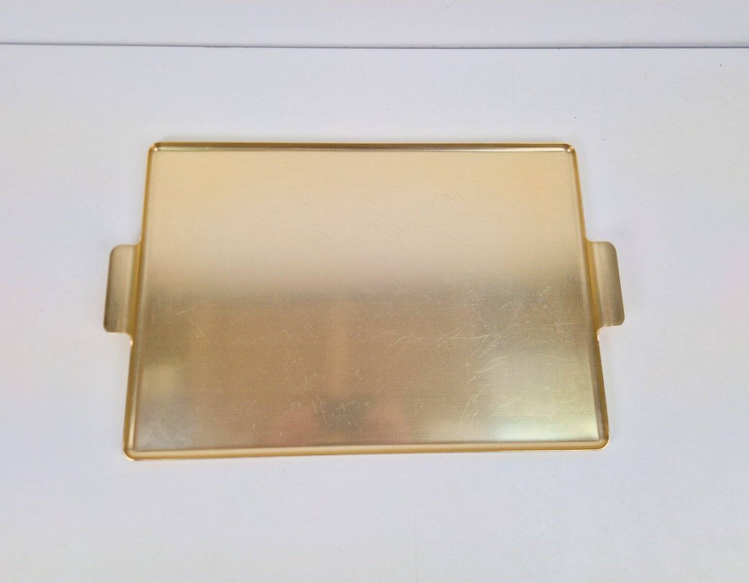 Large Gold-Anodised Aluminium Tray by Kaymet, 1950s