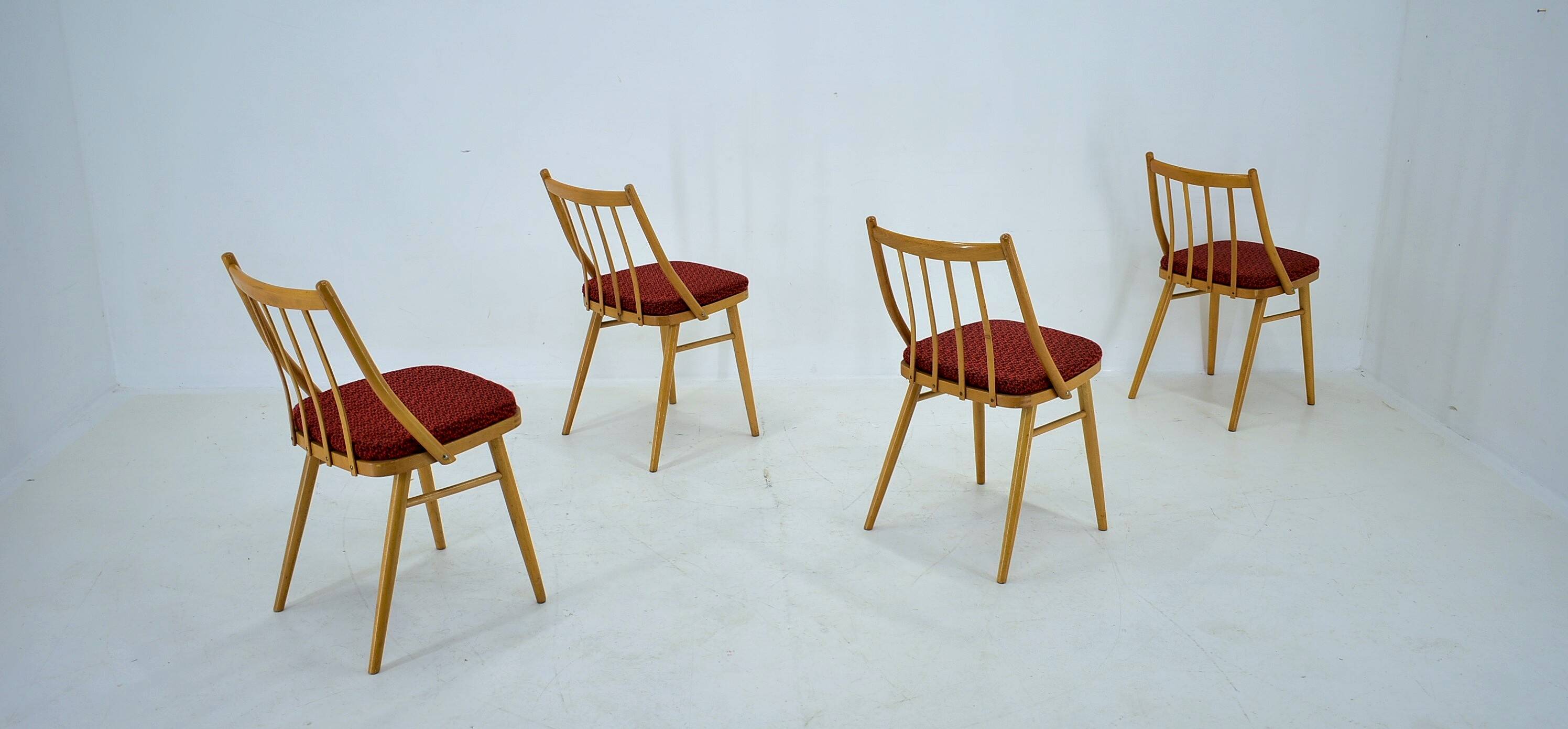 1960s Antonin Suman Beech Dining Chairs, Set of 4
