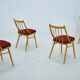4 chaises de salle à manger en hêtre Antonin Suman, années 1960