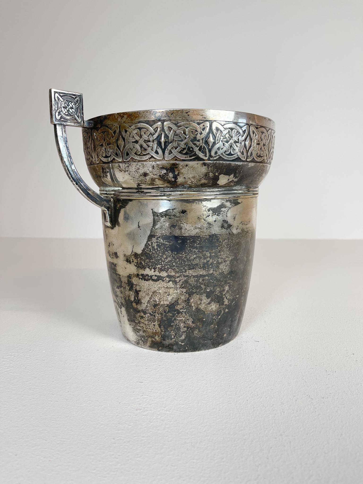 Art Deco champagne cooler with relief pattern, Sweden, 1930s