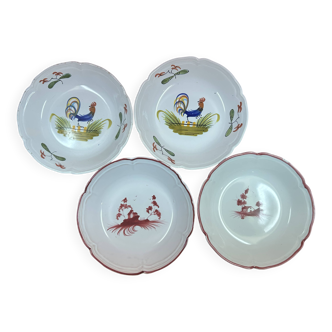 Set of 4 deep plates 20 cm in earthenware from MBFA Pornic model diff.