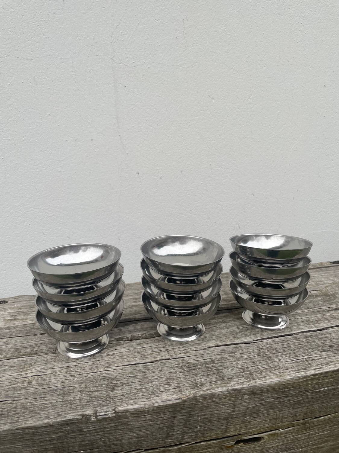 12 stainless steel cups 1970